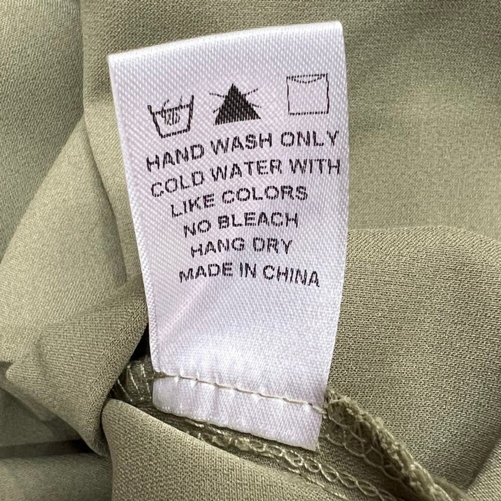 LuLus Olive Green Satin Inspired Slip Midi Dress NWOT Large - Picture 4 of 6